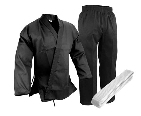 Black Karate Uniforms Gi Martial Arts Lightweight Open Top Etsy