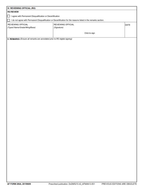 Af Form 286a Personnel Reliability Program Prp Permanent