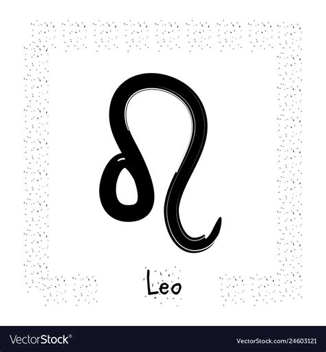 Leo Zodiac Sign Hand Drawn With Ink Brush Vector Image