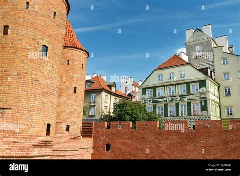 Warsaw Poland August Tourists Explore Beautiful Streets Of The