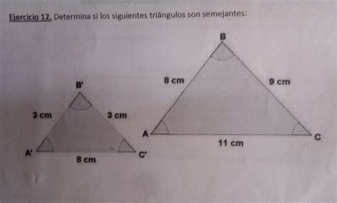 Determina Si Los Siguientes Triangulos Son Semejantes Brainly Lat