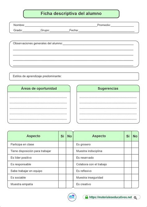 Ficha Descriptiva Del Alumno Para Preescolar Primaria Y Secundaria 4ca Hot Sex Picture