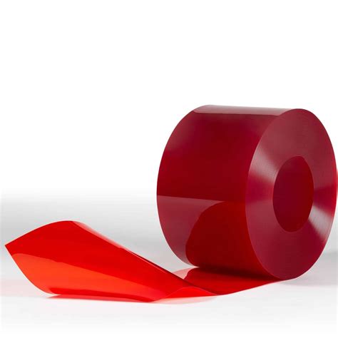 Pvc Stroken Gordijn Op Rol Rood Transparant 50m 300x3mm Shop Efd