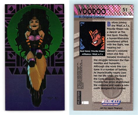 Voodoo 51 Wildc A T S 1994 Wildstorm Chrome Trading Card