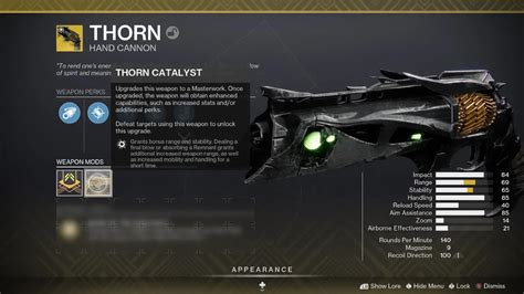 How To Get The Exotic Catalyst For Thorn In Destiny Gamepur