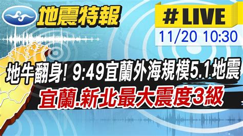 【中天直播live】地牛翻身 949宜蘭外海規模51地震 宜蘭新北最大震度3級 20221120 Ctinews Youtube