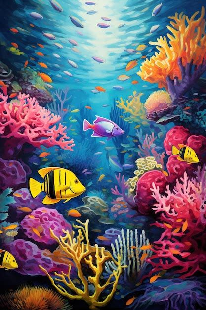 Premium Ai Image Brightly Colored Fish Darting Among The Vibrant