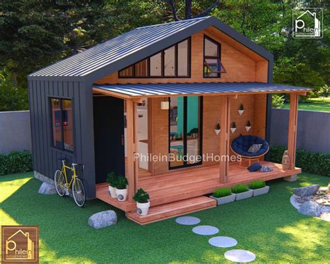 Tiny House Plan With Loft Bedroom And Porch Sq Ft Floor Plan Digital