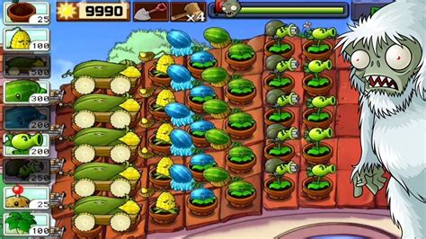 Plants Vs Zombies Survival Roof 5 Flags Completed Pvz Gameplay