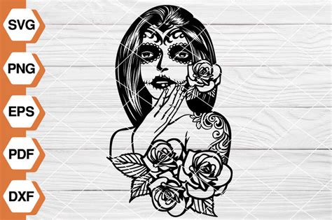 Sugar Skull Girl Svg File Ep 136 Graphic By Zeecooljy · Creative Fabrica