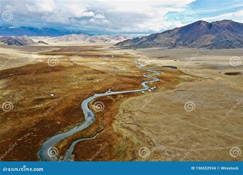 Aerial Shot of Orkhon River in Mongolia Stock Photo - Image of asia ...