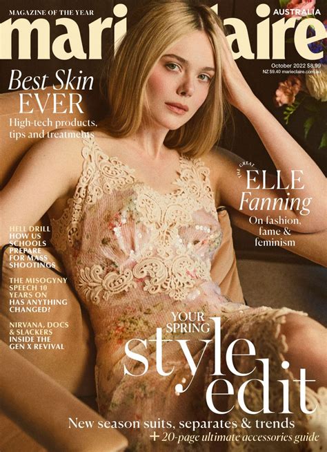 Elle Fanning In Marie Claire Magazine Australia Oictober 2022 Hawtcelebs