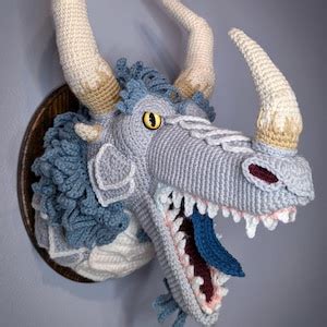 Dragon Head Wall Mount Crochet Amigurumi Pattern - Etsy