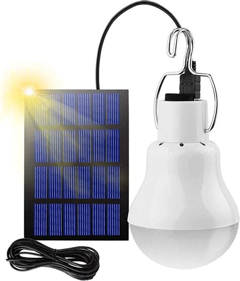 Lot de 2 lampes solaires à LED Avec panneau solaire 9 W Portable