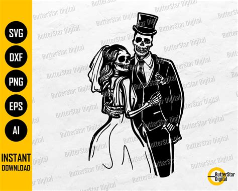 Skeleton Bride And Groom Clipart