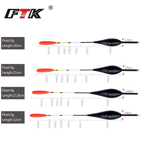 FTK Barguzinsky Fir 10 Unids Set Flotador Peso 2g 5g Longitud 20cm 22cm