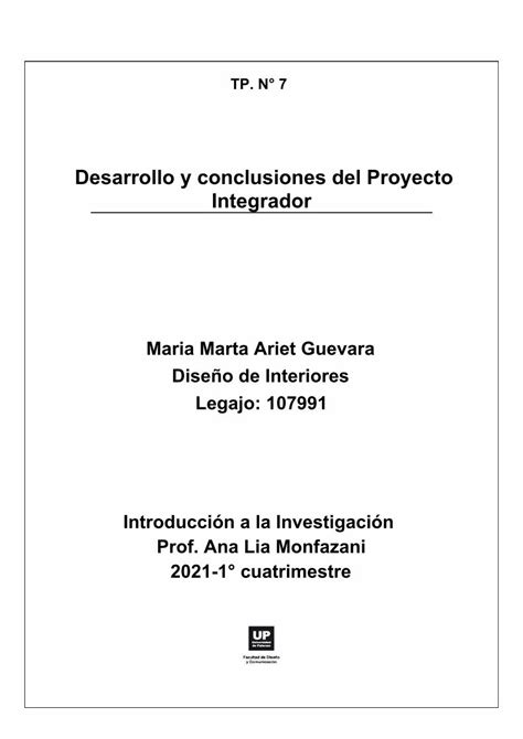 PDF Desarrollo Y Conclusiones Del Proyecto Integrador DOKUMEN TIPS