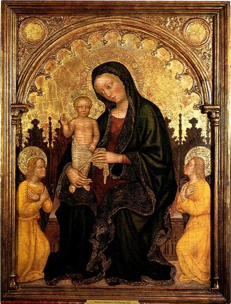 Madonna With Child And Two Angels Gentile Da Fabriano 1410 1415