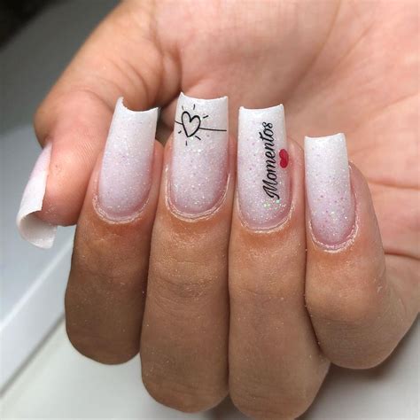 Unhas Brancas Glitter Ideias Repletas De Brilho