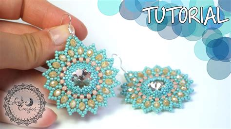 Tutorial Perline Orecchini SUNFLOWER Con Rivoli E Cipollotti Beading