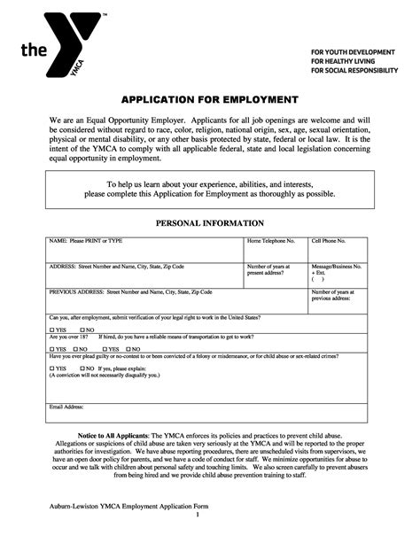 Free Employment Job Application Form Templates Printable