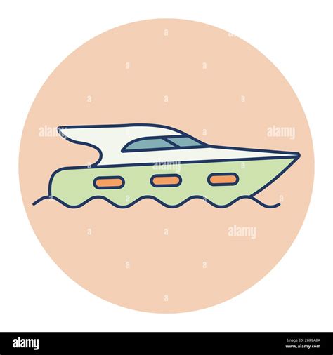 Cruising Motor Yacht Flat Vector Icon Stock Vector Image Art Alamy