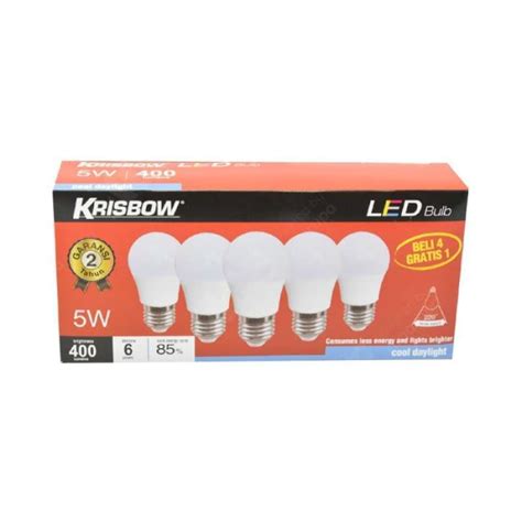 Jual Krisbow Set Lampu Bohlam Led W Pcs Cool Daylight Di Seller