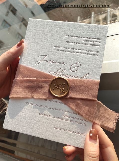 Simple Wedding Invitations With Ribbon