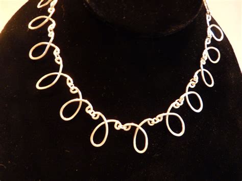 Necklace Of Bright Silver Wire Loops Solders And Joined Necklace My Jewellery Silver Wire