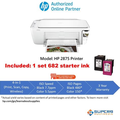 HP DeskJet Ink Advantage 2875 All In One Printer 588J7B Print Scan