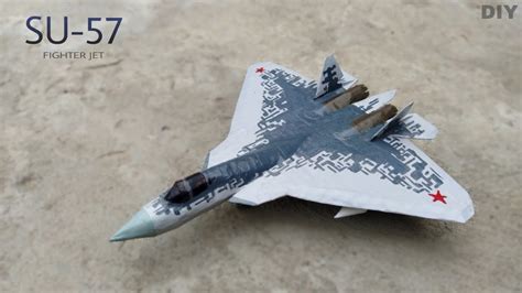 How To Make Fighter Plane With Paper Diy Sukhoi Su Youtube