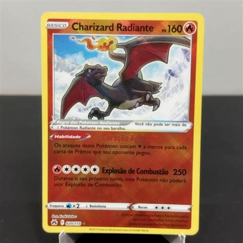 Carta Pokémon Original Charizard Radiante 020 159 Shopee Brasil