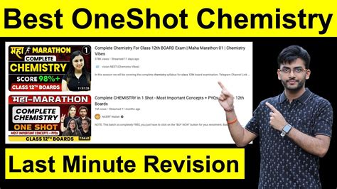 Best One Shot Videos For Chemistry Class Board Exam Marathons And