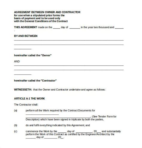 Payment Contract Sample | HQ Printable Documents