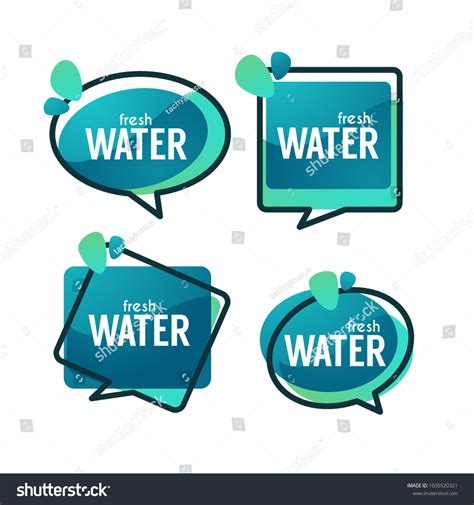 Natural Water Vector Logo Labels Stickers Stock Vector Royalty Free