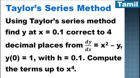 Snm Ma3251 Unit 5 Numerical Solution Of Ode Taylors Series