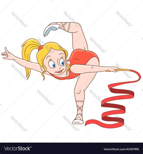 Cartoon gymnastic girl Royalty Free Vector Image