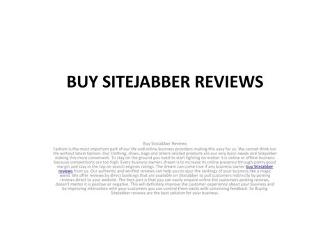 Ppt Buy Sitejabber Reviews Powerpoint Presentation Free Download