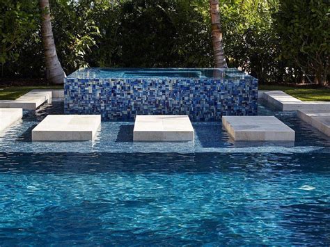 Glass Mosaic Tile Aquarella Blue For Pools And Spas