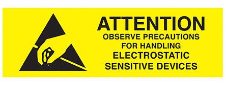 Scs Black Yellow Esd Label Attention Observe Precaution For