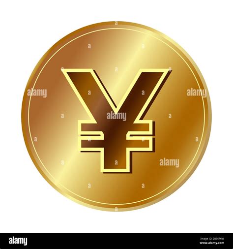 Gold Yen Yuan Symbol Golden Coin Icon Money Design Currency Sign In