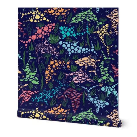 Shark Underwater Reef Wallpaper | Spoonflower