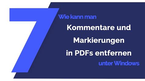 Kommentare Und Markierungen In PDFs Entfernen Tutorial 2020 YouTube