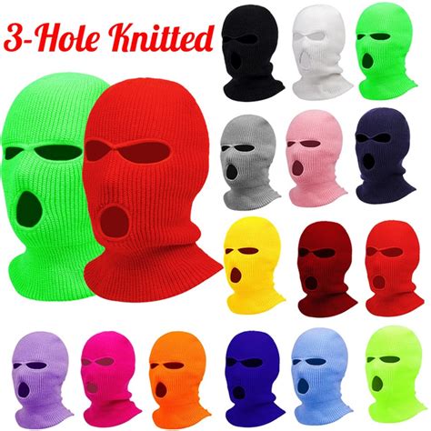 Winter Fashion Ski Mask Women Men Warm Skiing Cycling 3 Hole Windproof 3 Hole Knitted Balaclavas