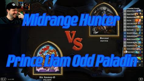 Prince Liam Odd Paladin Vs Midrange Hunter Hearthstone Youtube