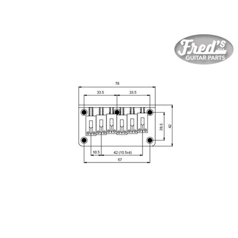 CHEVALET GUITARE TOP MOUNT ESPACEMENT DES CORDES 52 5mm BLACK Fred