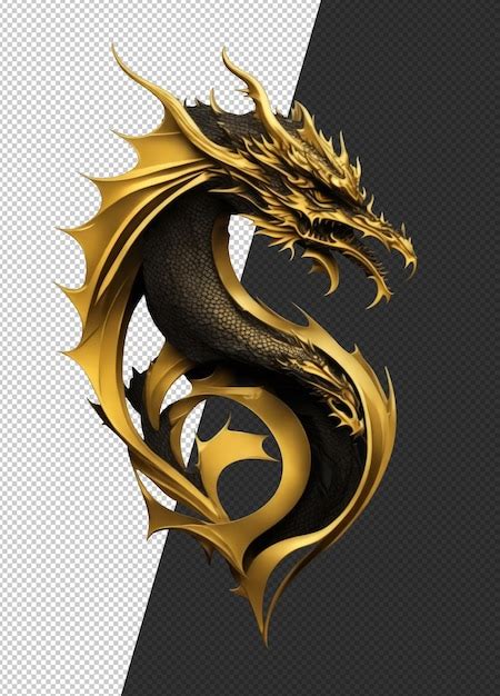 Premium Psd Solid Gold Dragon Statue Iconic