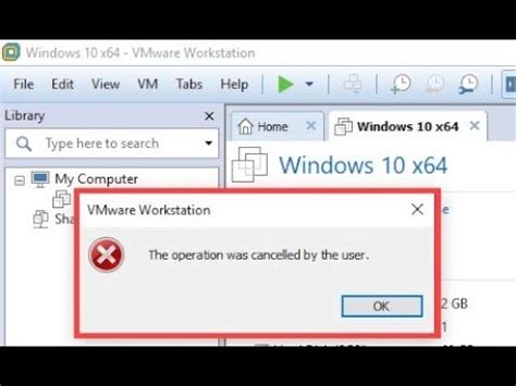 Fix Vmware The Operation Was Cancelled By The User Youtube