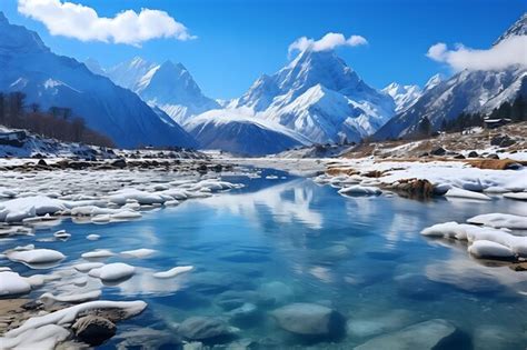 Premium Photo Photo Of A Serene Blue Lake Nestled In The Midst Of