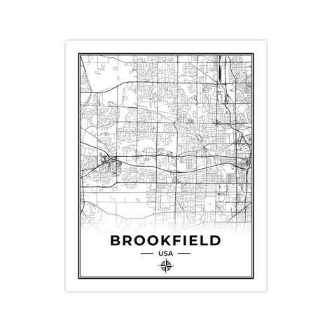 Brookfield Map Print Map of Brookfield Wisconsin Digital | Etsy